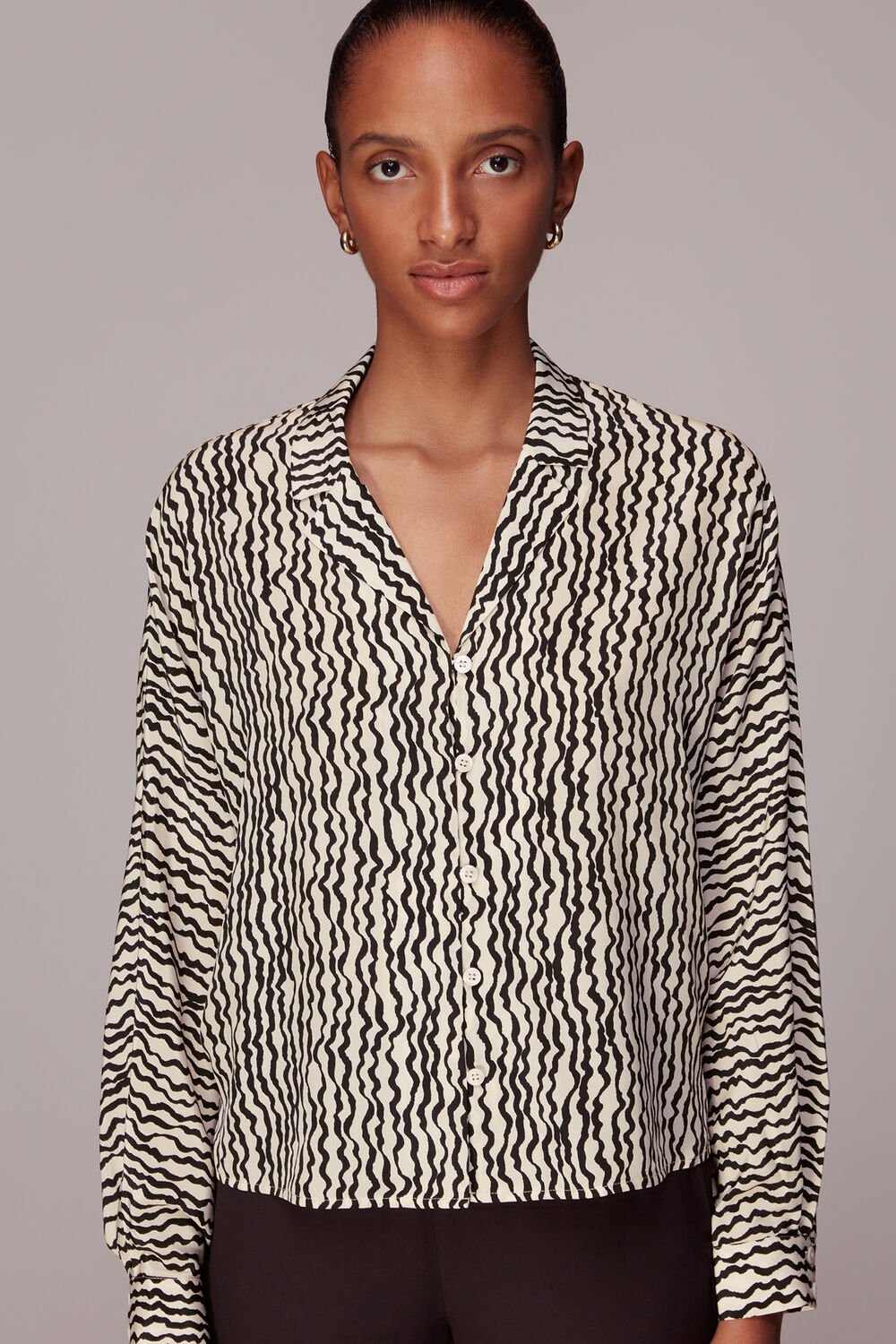 Wiggle Print Silk Shirt